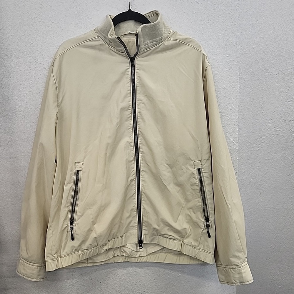 Tommy Bahama Men's Bomber Jacket, Beige, Size Large